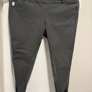 Dark Gray Tailored sportsman’s knee patch breeches / riding pants